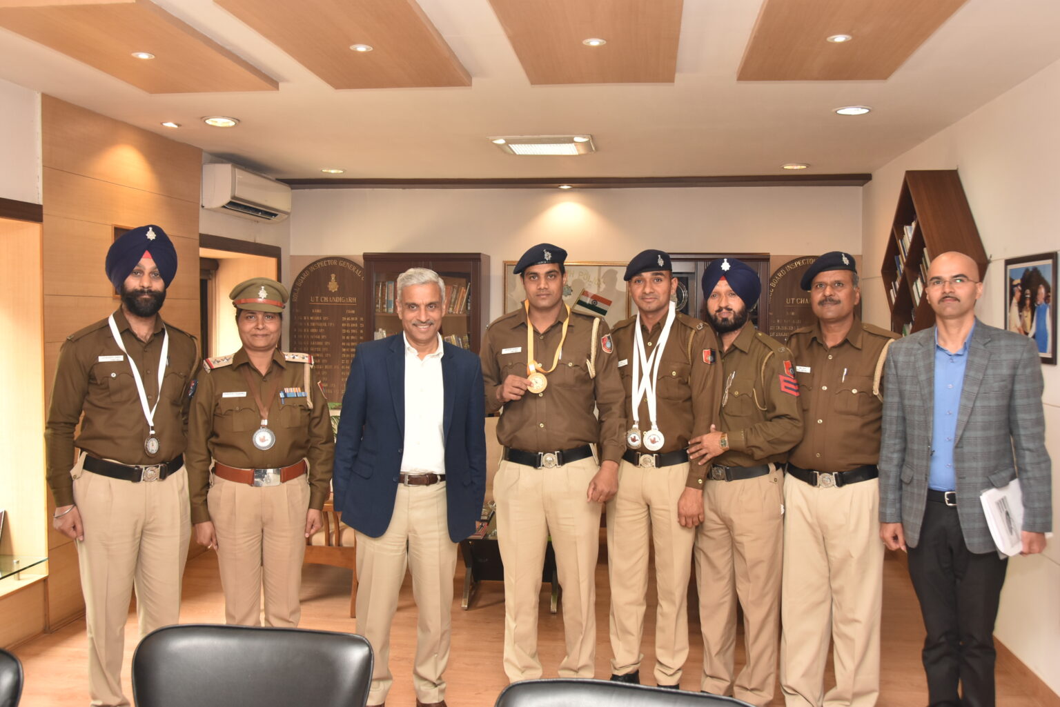 Chandigarh Police Athletic Team won five medals at Senior State Athletic Meet