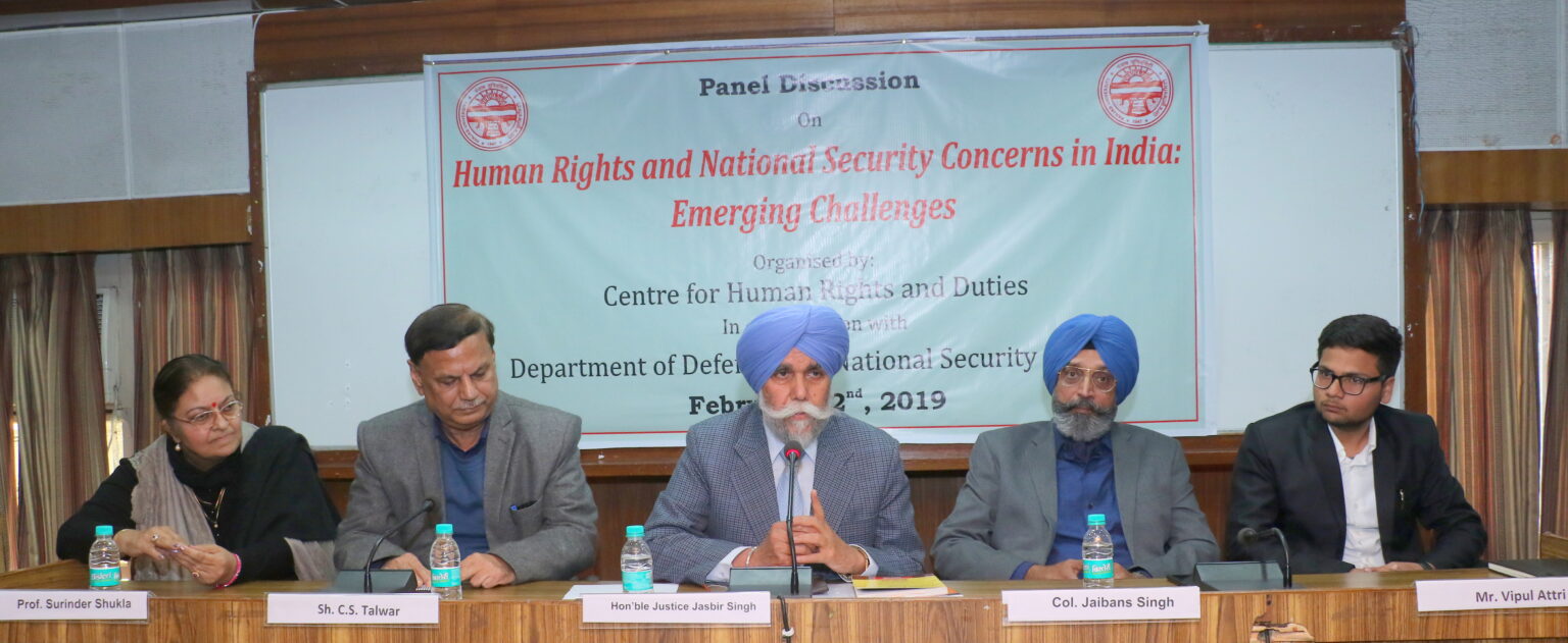 Panel discussion on “Human Rights and National Security Concerns in India at PU