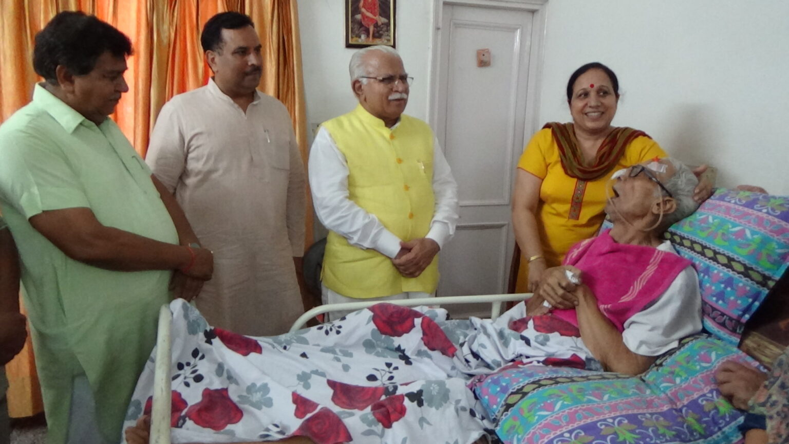 सेक्टर-7 पंचकूला मे राधे श्याम के आवास पंहुचे मुख्यमंत्री