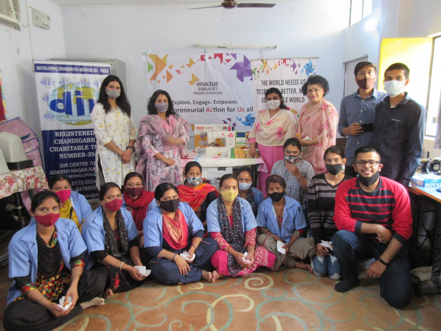 Stitching Workshop held for underprivileged women of Janta Colony by Enactus Team ,PU