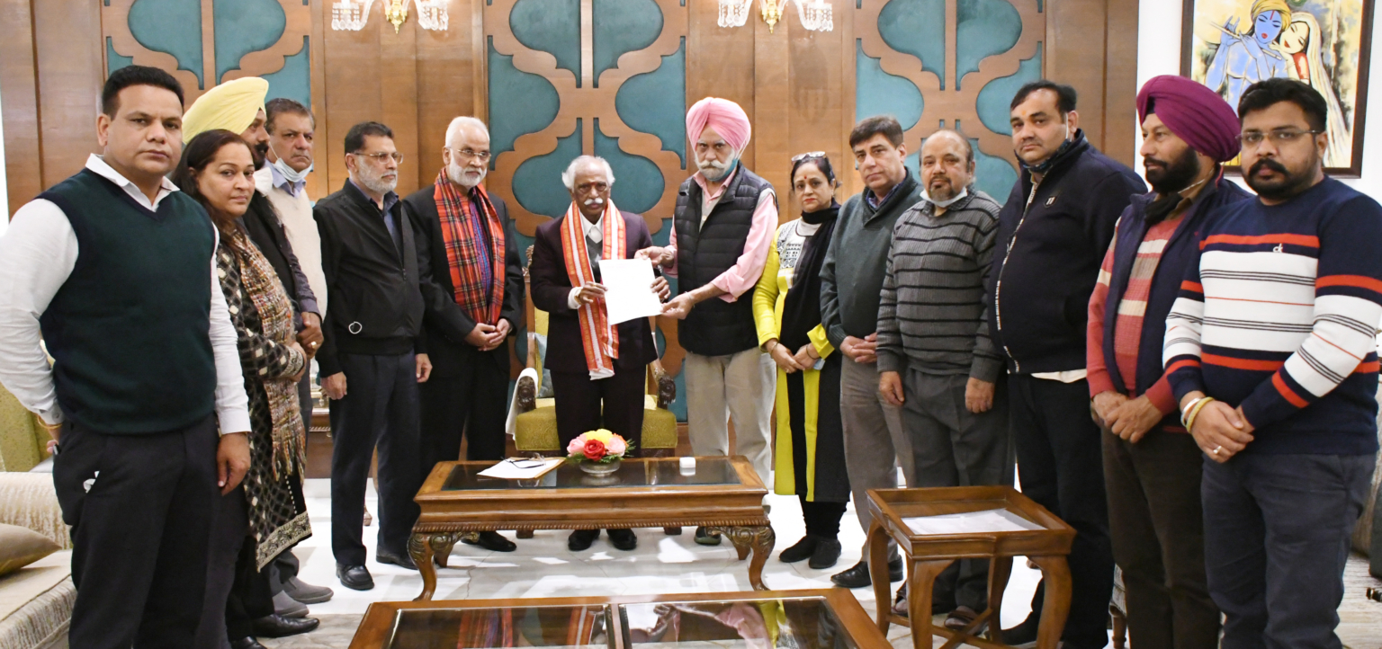 चंडीगढ़ एंड हरियाणा जर्नलिस्ट यूनियन ने राम सिंह बराड़ के नेतृत्व में राज्यपाल से की मुलाकात, सौंपा ज्ञापन