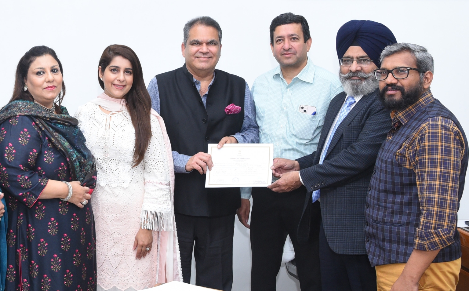 CERTIFICATES HANDED OVER TO ALL PUNJAB RAJYA SABHA CANDIDATES