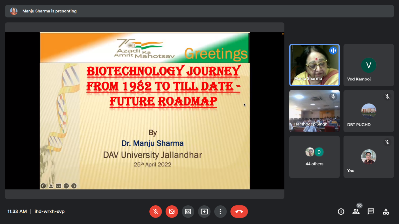 Department of Biotechnology organized a distinguished lecture
