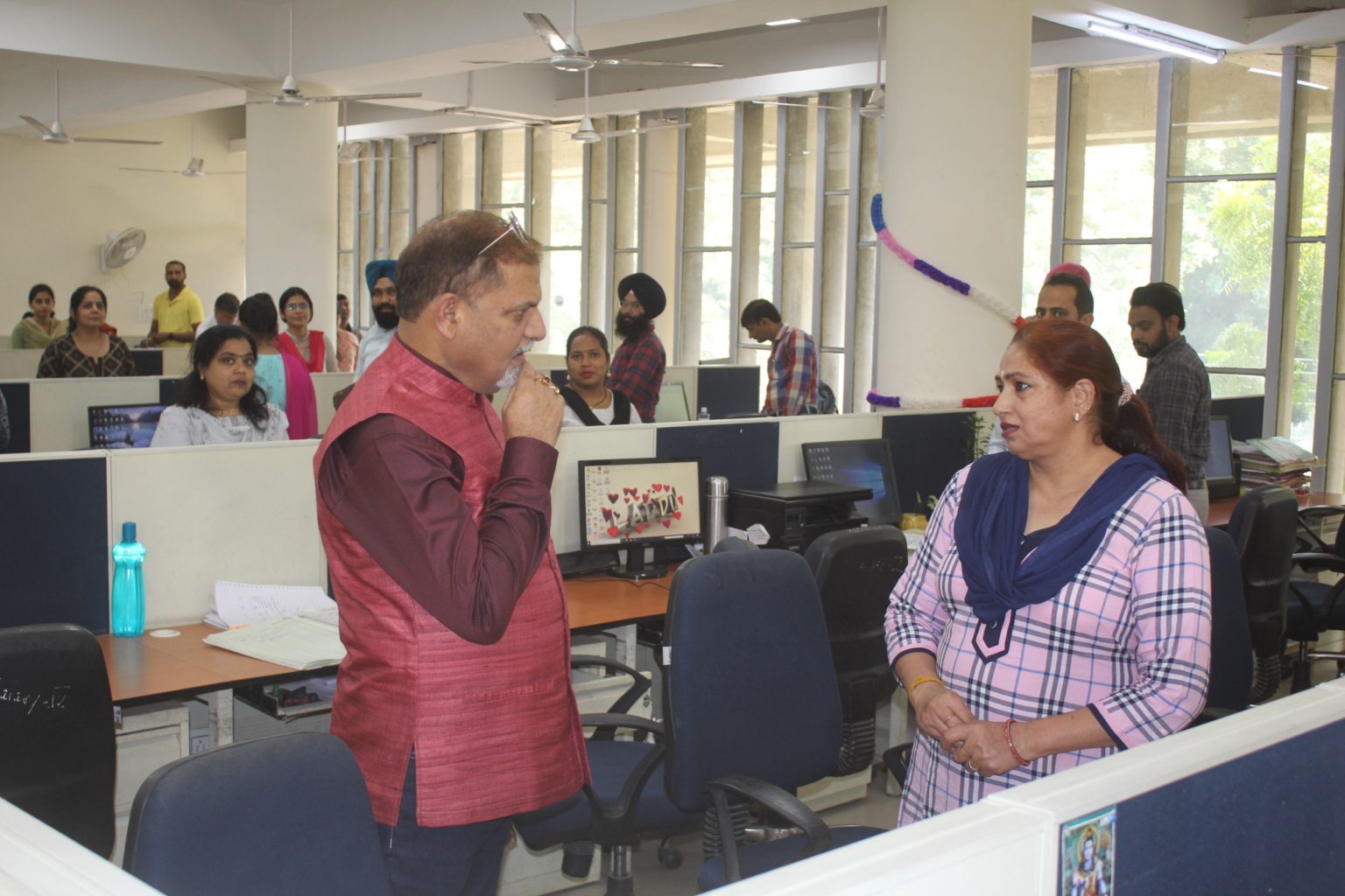 PU VC visited Administrative Block