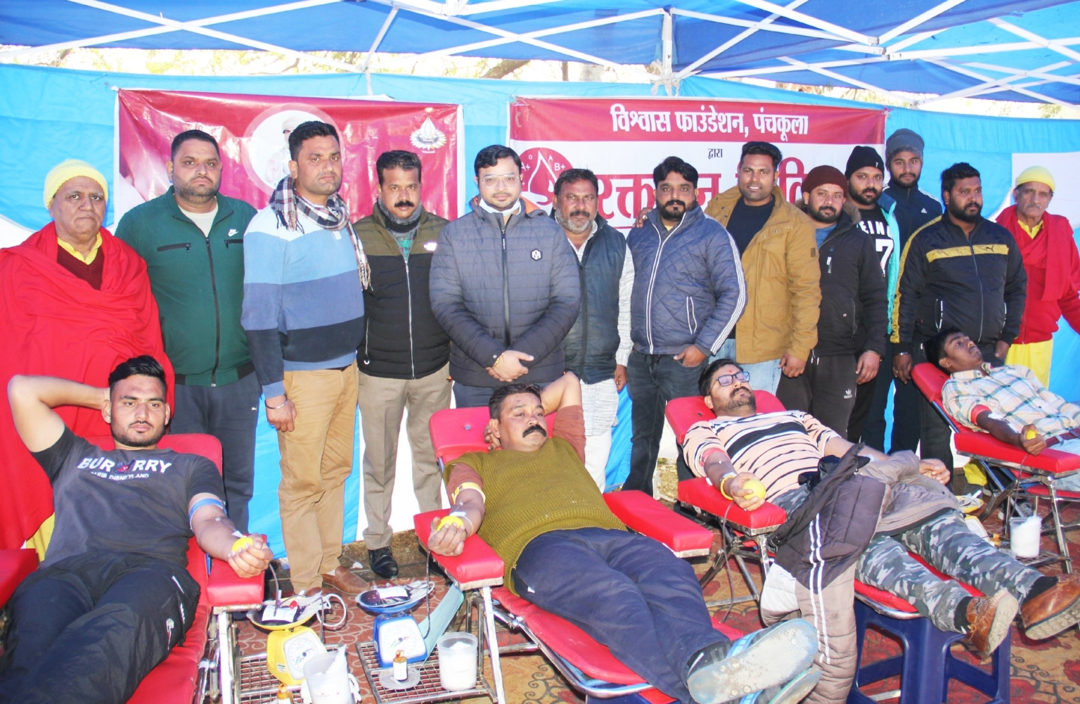 मकर सक्रांति के उपलक्ष्य पर गाँव बीड़ घगगर चंडीमंदिर में किया 31 रक्तदाताओं ने रक्तदान