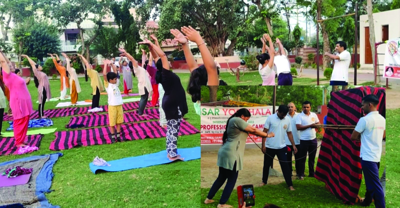 योग शिक्षिका हुड्डा ने गले से मोड़ा लोहे का सरिया