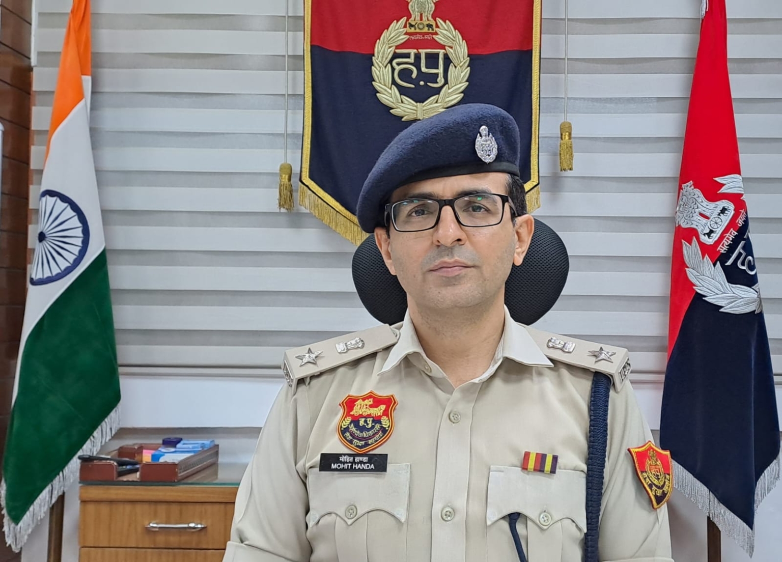 हिसार के नव नियुक्त पुलिस अधीक्षक श्री मोहित हांडा, आईपीएस ने संभाला कार्यभार