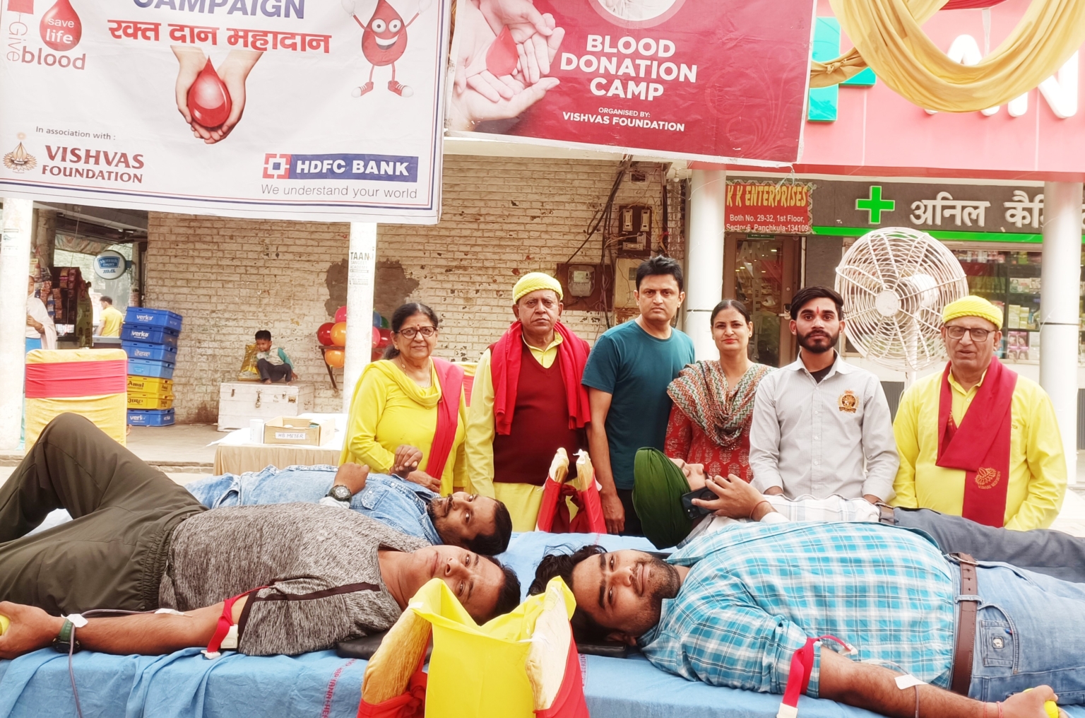 मार्केट सेक्टर 6 पंचकूला में किया 51 युवाओं ने रक्तदान