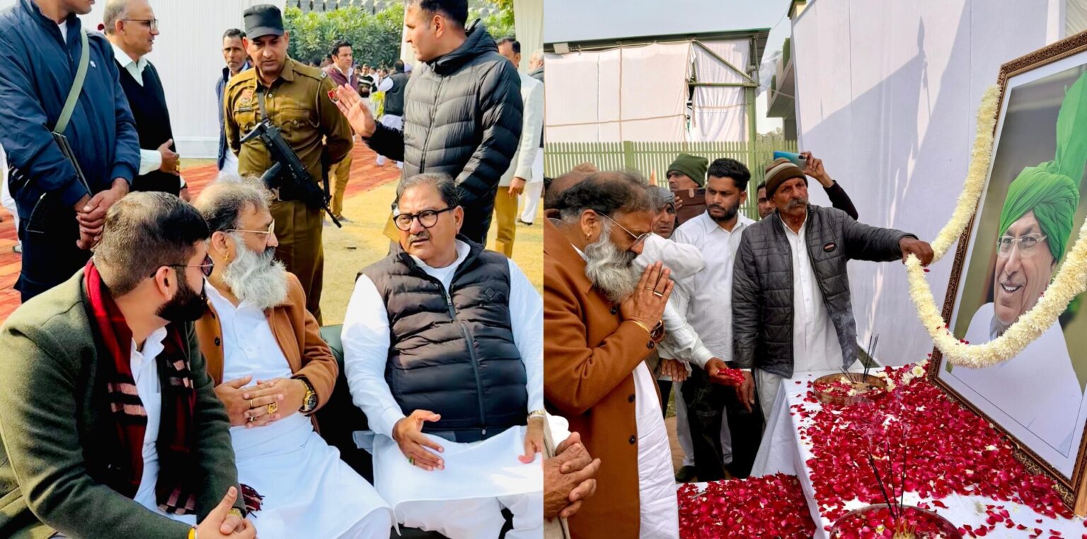 पूर्व मुख्यमंत्री ओम प्रकाश चौटाला को श्रद्धांजलि देने तेजाखेड़ा पहुंचे वीरेश शांडिल्य tribute to former Chief Minister Om Prakash Chautala